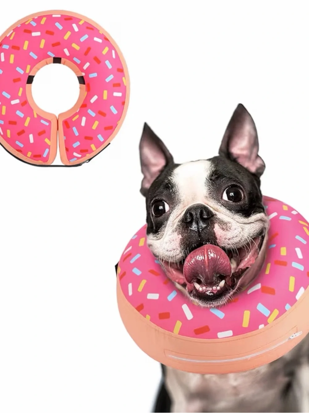 Donut-Print Pink Pet Recovery Collar